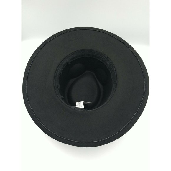 FEDOR LARGE BRIM FELT HAT BLACK WITH GOLD CURB CHAIN DETAILING SIZE M/L NWT - Picture 8 of 10